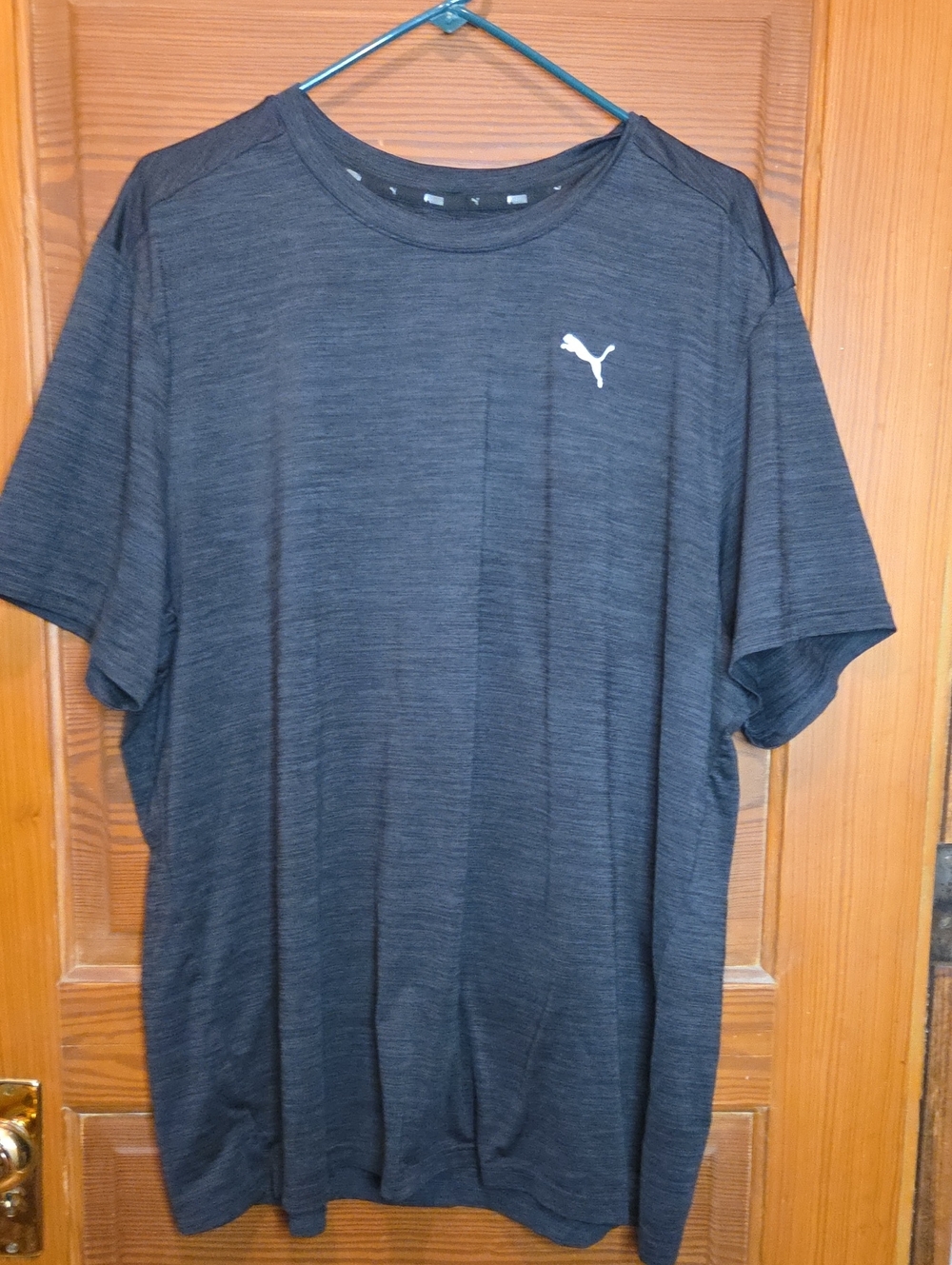 Puma Men's Short Sleeve Performance Tee - Dark Gray with White Logo